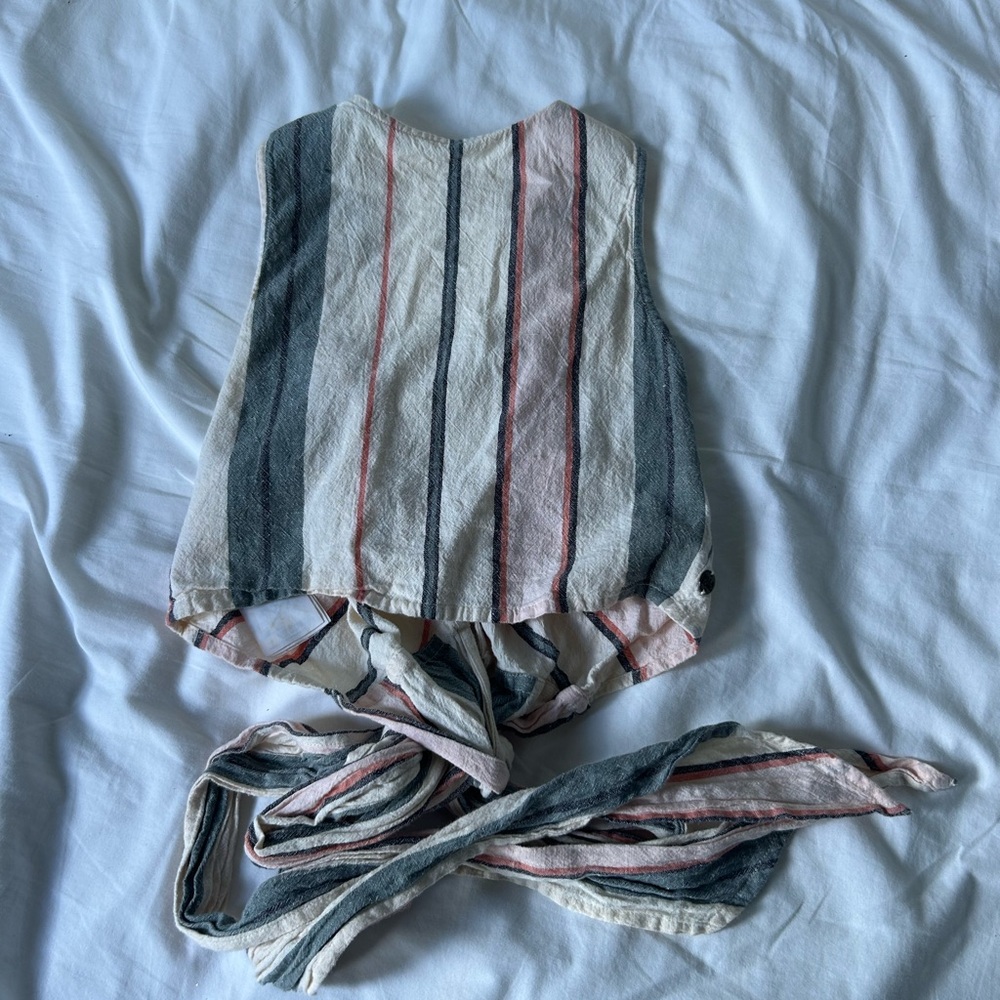 BILLABONG STRIPED WRAP CROP TOP